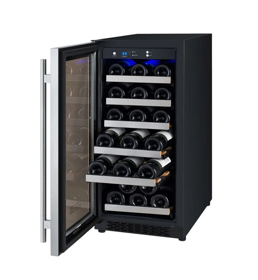 Allavino Residential 15" Wide FlexCount II Tru-Vino 30 Bottle Single Zone Stainless Steel Wine Refrigerator VSWR30-1SL20