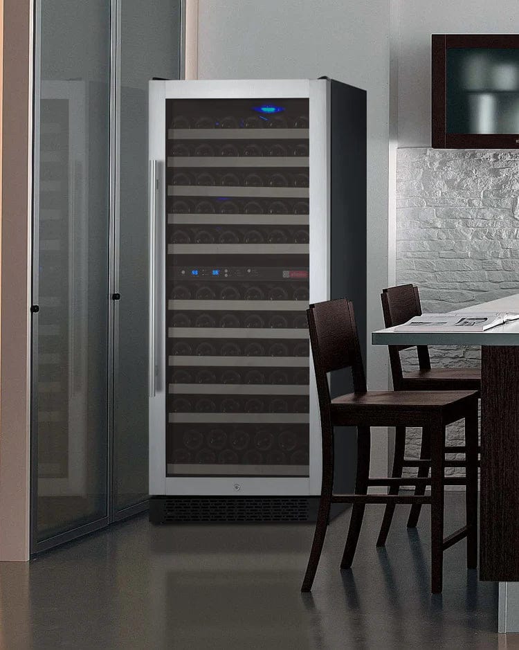 Allavino Residential 24" Wide FlexCount II Tru-Vino 121 Bottle Dual Zone Stainless Steel Right Hinge Wine Refrigerator VSWR121-2SR20