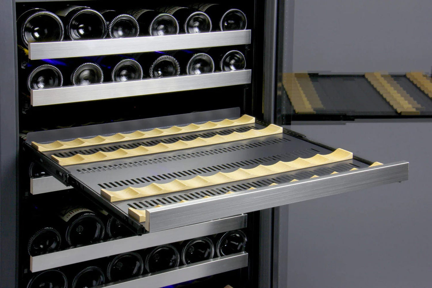Allavino Residential 24" Wide FlexCount II Tru-Vino 128 Bottle Single Zone Stainless Steel Left Hinge Wine Refrigerator