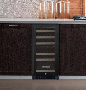 Allavino Residential Black 15" Wide FlexCount II Tru-Vino Technology 30 Bottle Dual Zone Black Wine Refrigerator