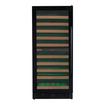 Allavino Residential Black Reserva Series 119 Bottle 55" Tall Dual Zone Left Hinge Black Glass Wine Refrigerator