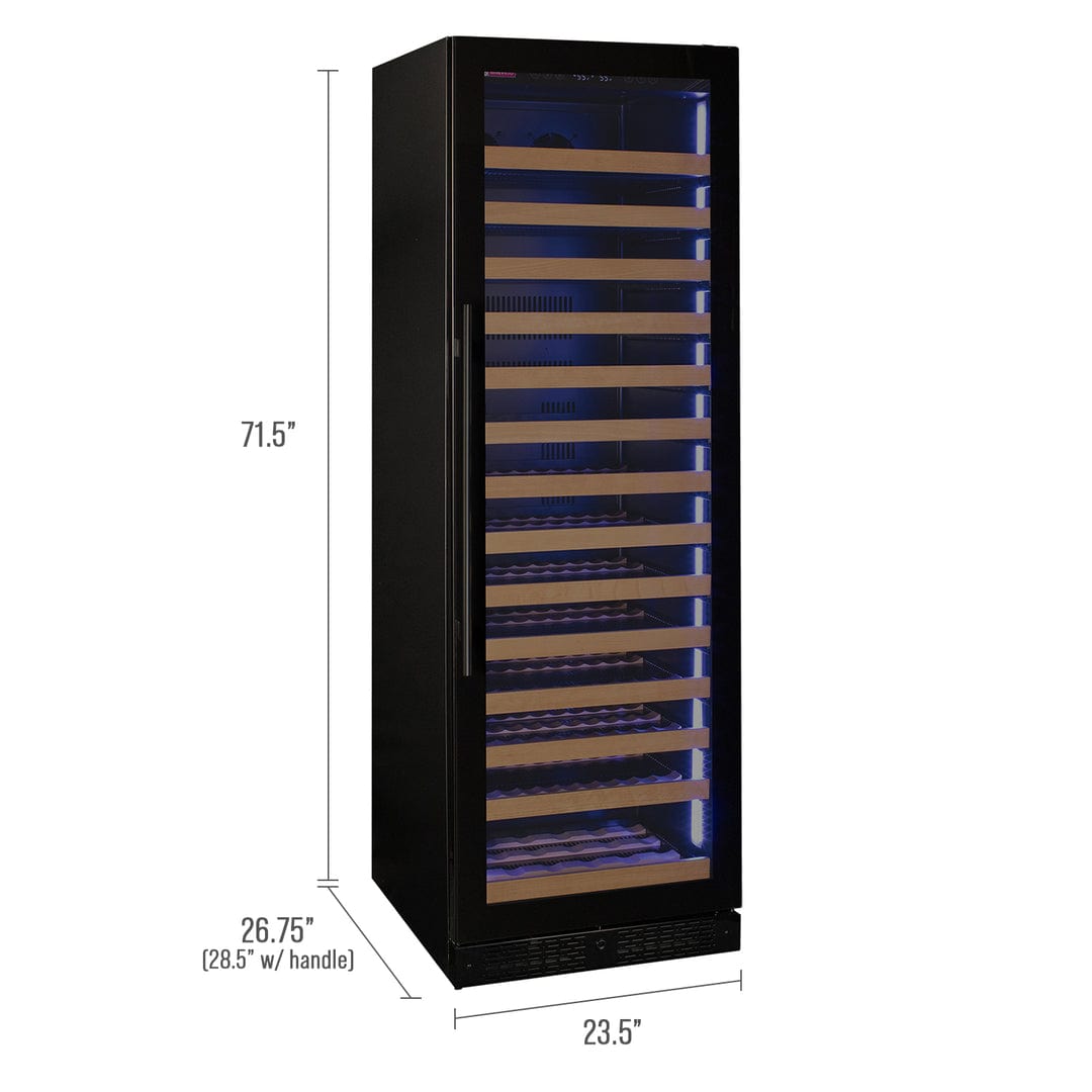Allavino Residential Black Reserva Series 163 Bottle 71" Tall Single Zone Right Hinge Black Glass Door Wine Refrigerator