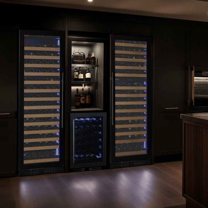 Allavino Residential Black Reserva Series 163 Bottle 71" Tall Single Zone Right Hinge Black Glass Door Wine Refrigerator