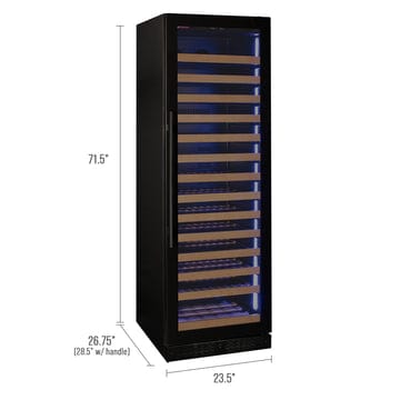 Allavino Residential Black Reserva Series 163 Bottle 71" Tall Single Zone Right Hinge Black Glass Door Wine Refrigerator