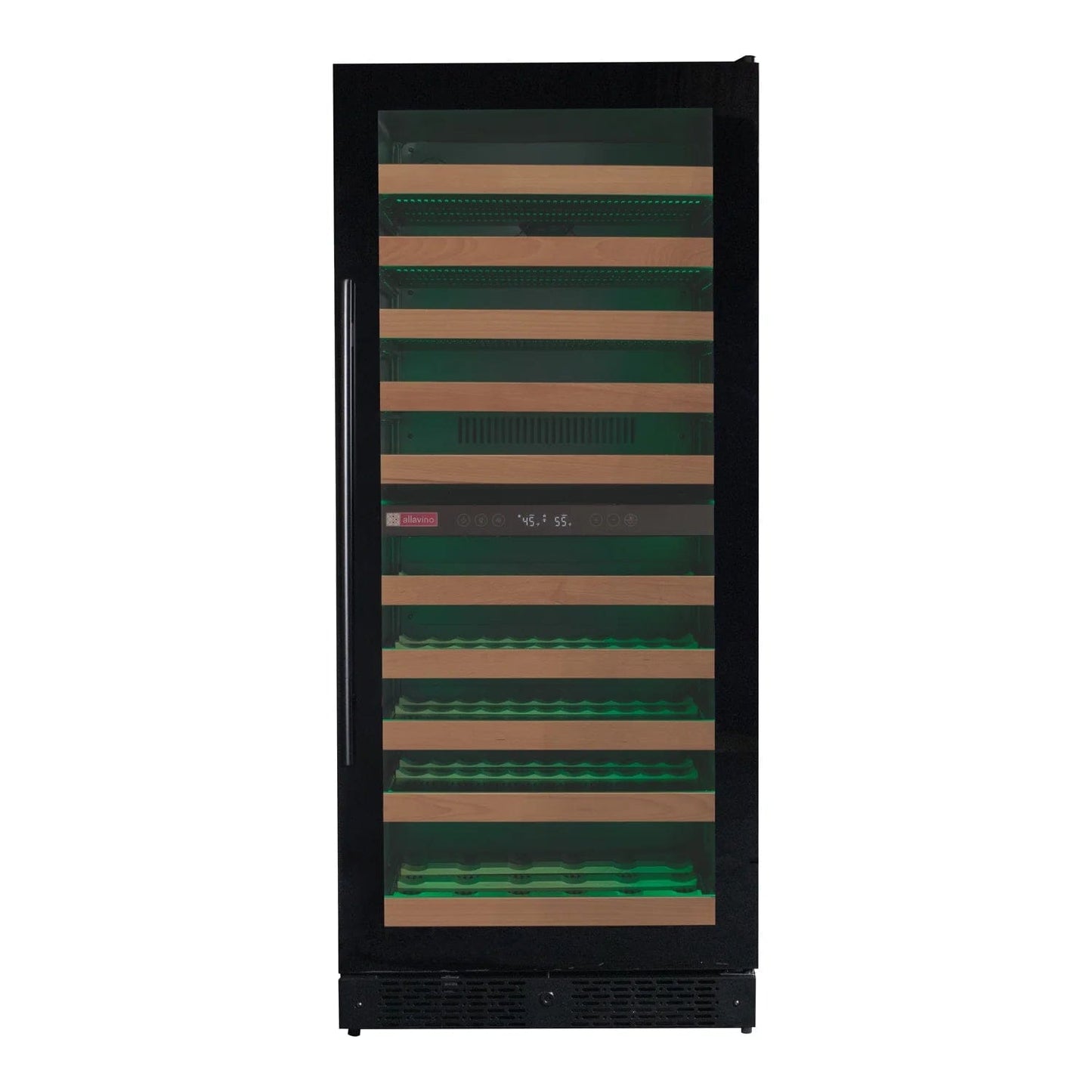 Allavino Residential Reserva Series 119 Bottle 55" Tall Dual Zone Right Hinge Black Glass Wine Refrigerator VSW11955D-2BGR