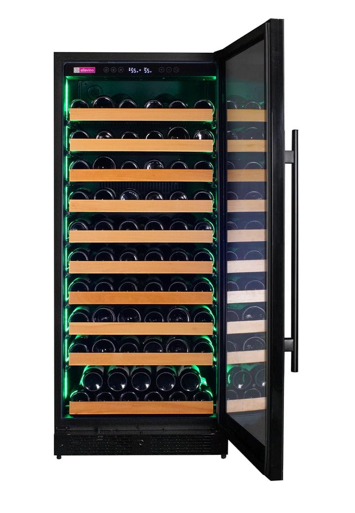 Allavino Residential Reserva Series 119 Bottle 55" Tall Single Zone Right Hinge Black Glass Wine Refrigerator VSW11955S-1BGR