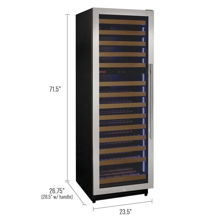 Allavino Residential Reserva Series 154 Bottle 71" Tall Dual Zone Left Hinge Stainless Steel Wine Refrigerator VSW15471D-2SL