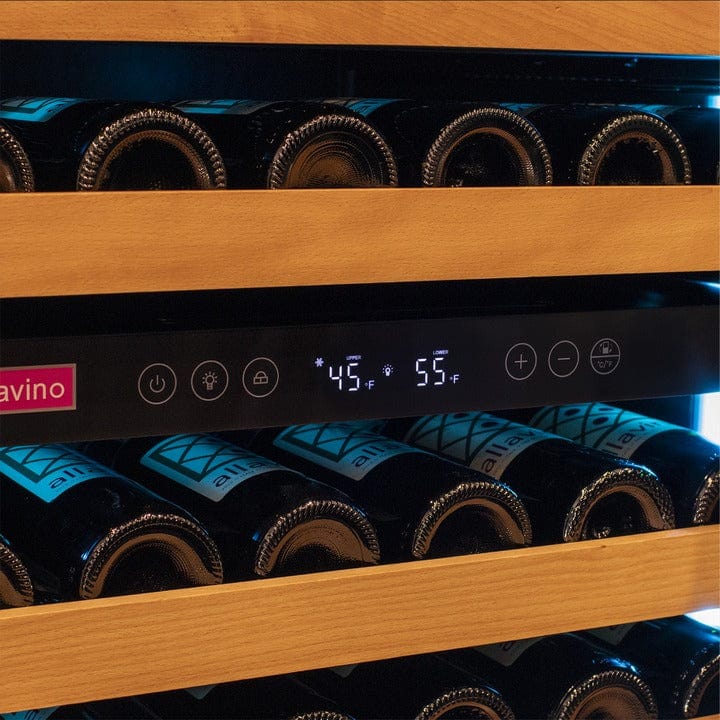Allavino Residential Reserva Series 154 Bottle 71" Tall Dual Zone Right Hinge Black Glass Door Wine Refrigerator VSW15471D-2BGR