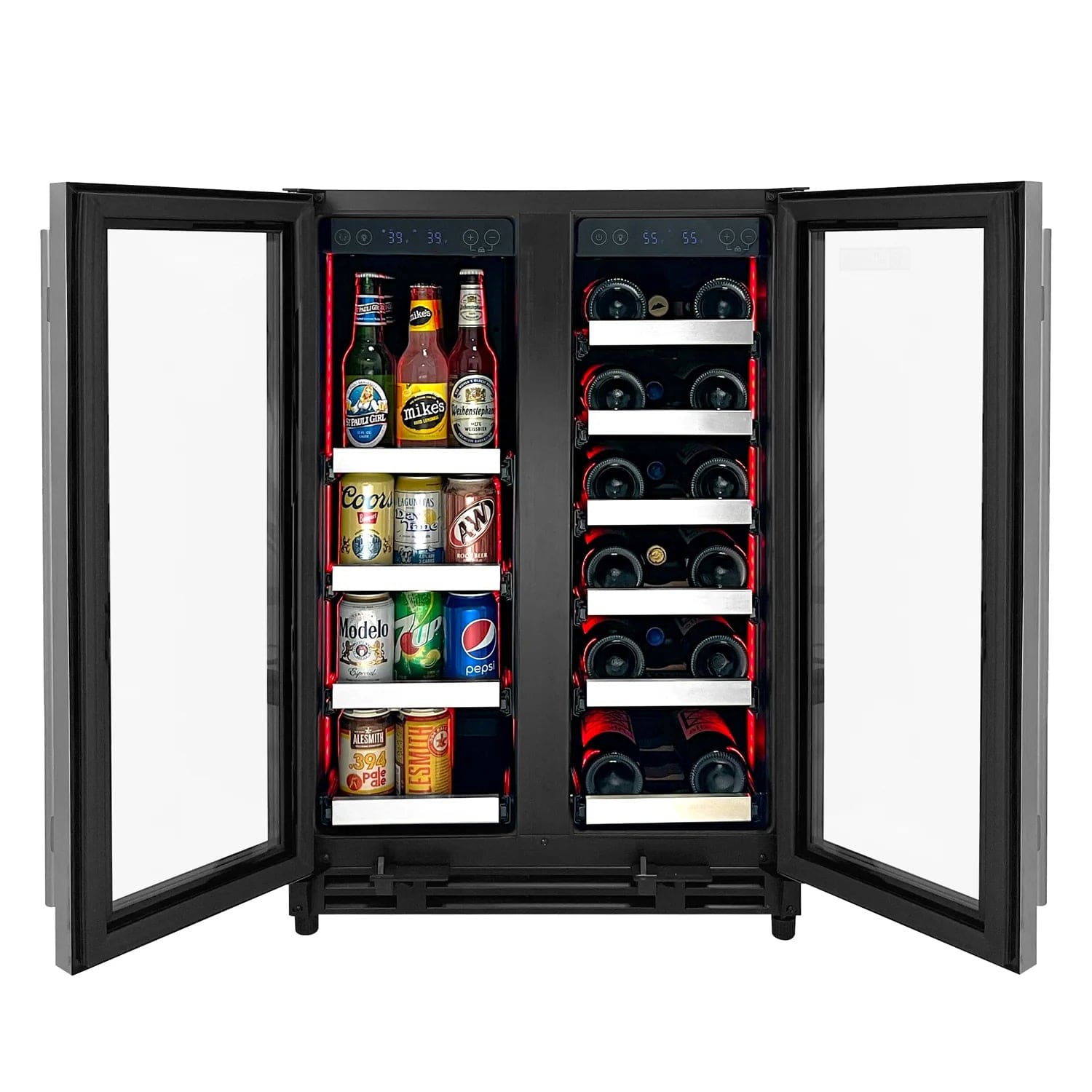 Allavino Residential Reserva Series 24" Wide Two Door Stainless Steel Wine Refrigerator/Beverage Center VSBCW34FD-2S