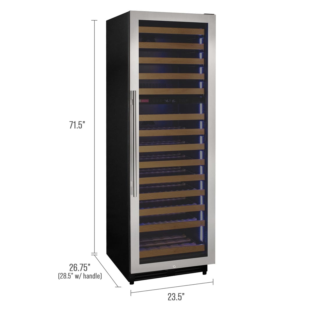 Allavino Residential Silver Reserva Series 154 Bottle 71" Tall Dual Zone Right Hinge Stainless Steel Wine Refrigerator