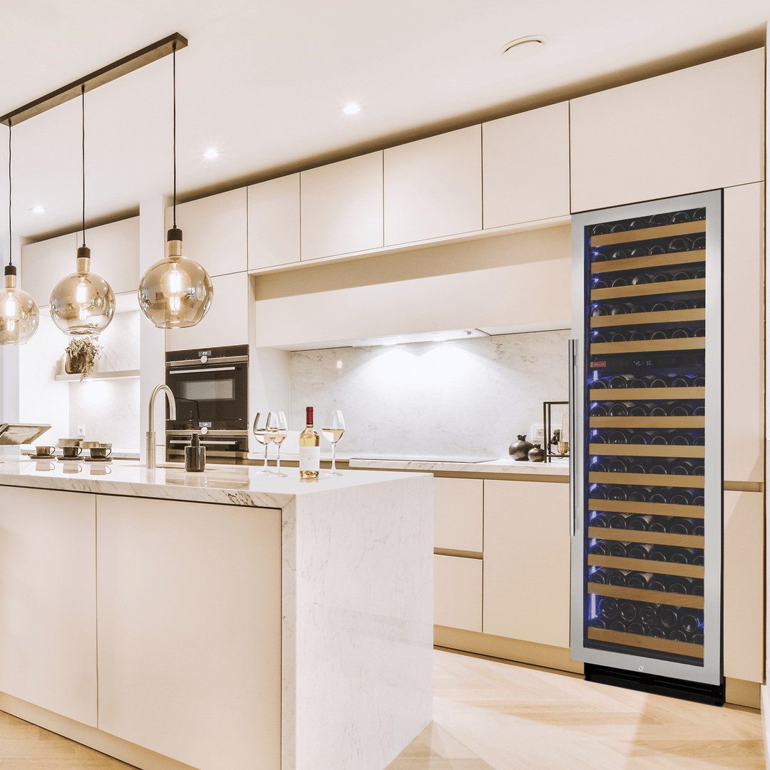 Allavino Residential Silver Reserva Series 154 Bottle 71" Tall Dual Zone Right Hinge Stainless Steel Wine Refrigerator