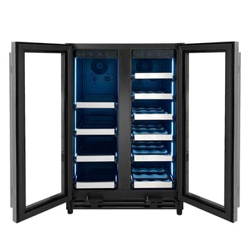 Allavino Residential Silver Reserva Series 24" Wide Two Door Stainless Steel Wine Refrigerator/Beverage Center