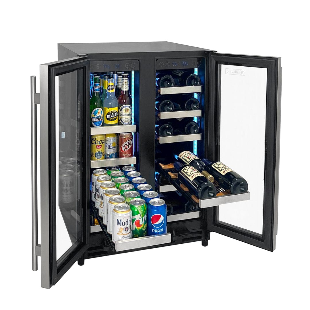 Allavino Residential Silver Reserva Series 24" Wide Two Door Stainless Steel Wine Refrigerator/Beverage Center
