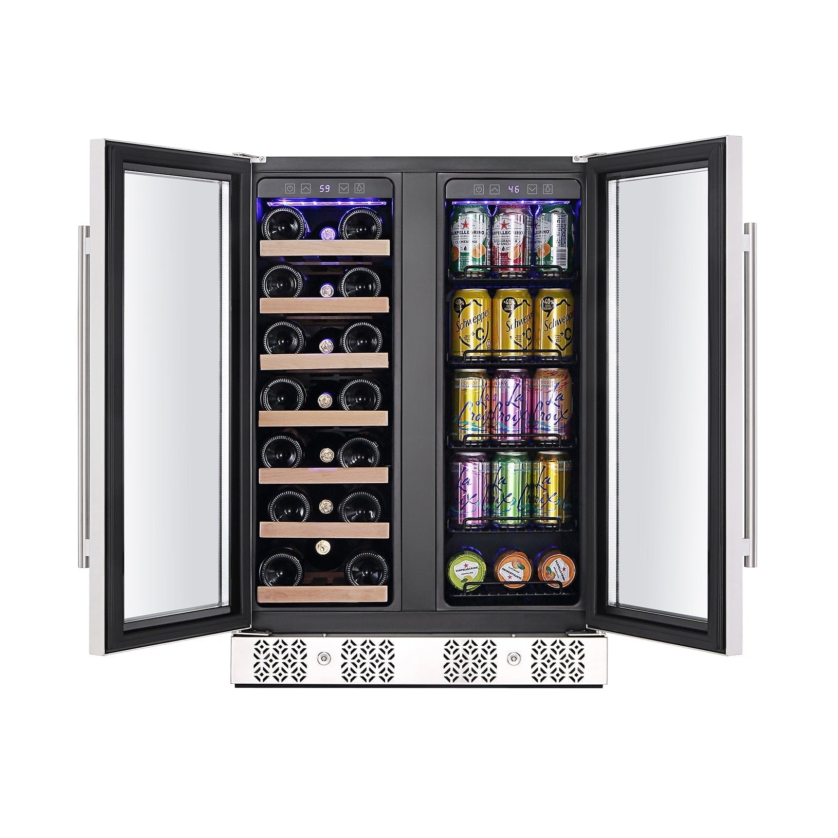 Empava Residential Empava 24" Dual Zone Wine and Beer Fridge Beverage Cooler BR03D