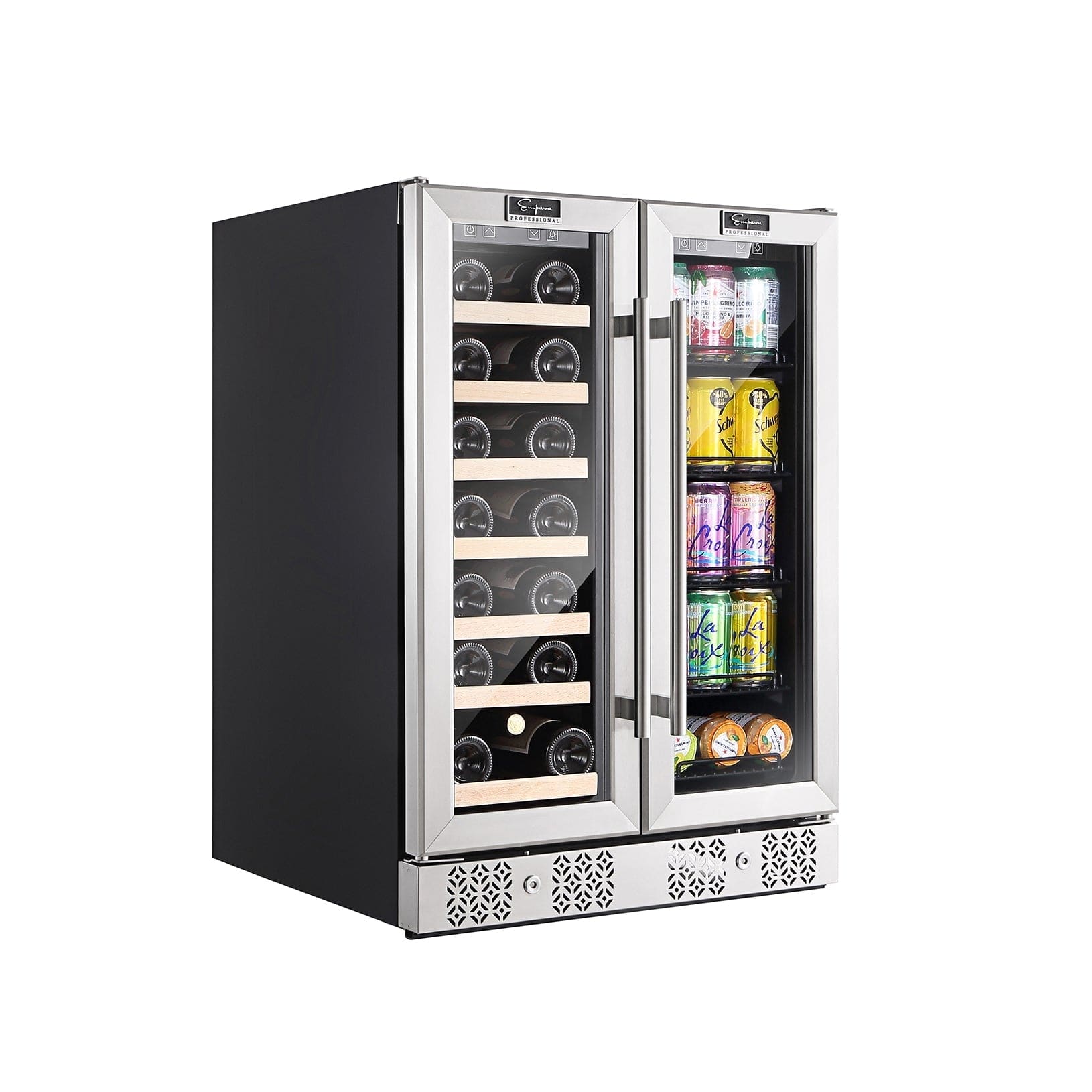 Empava Residential Empava 24" Dual Zone Wine and Beer Fridge Beverage Cooler BR03D