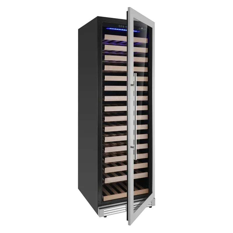 Kingsbottle Residential Luxury 161 Bottle Single or Dual Zone Aging Wine Cooler with Glass Door for Large Wine Collections