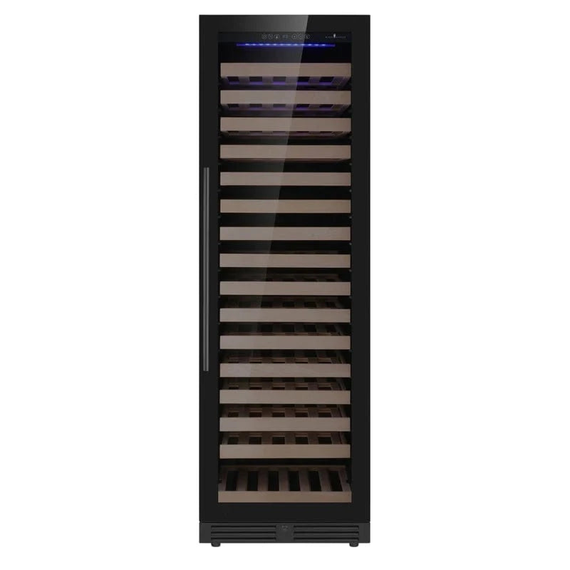 Kingsbottle Residential Luxury 161 Bottle Single or Dual Zone Aging Wine Cooler with Glass Door for Large Wine Collections