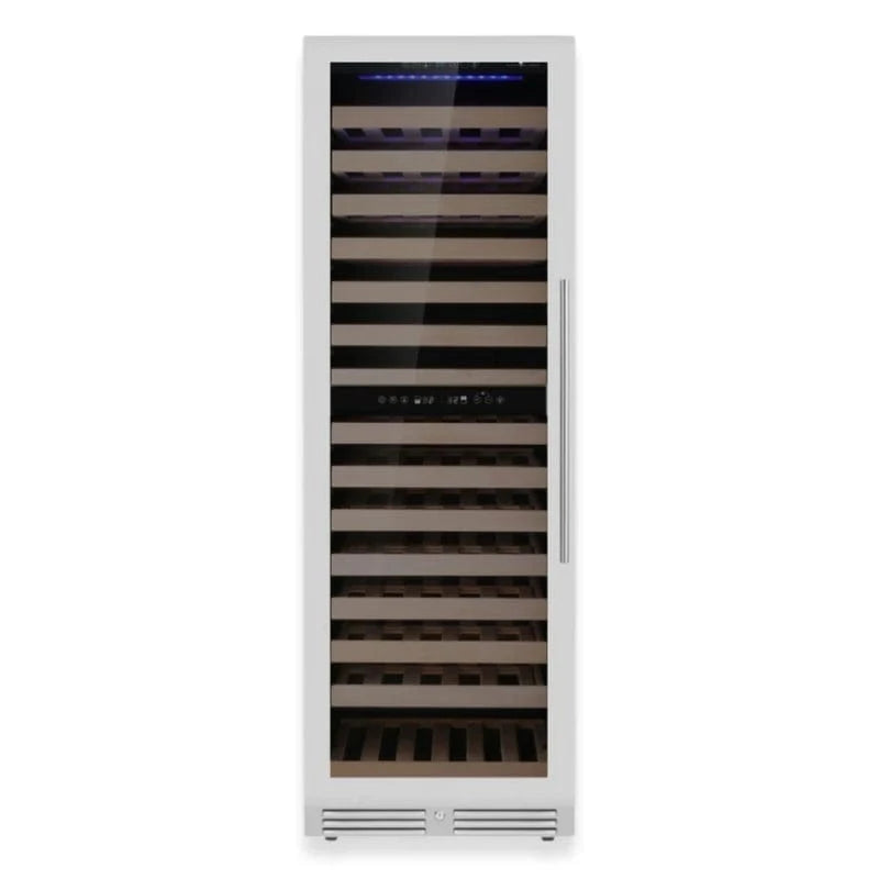 Kingsbottle Residential Stainless Steel Glass Door / Left Hand Hinge / Dual Zone Luxury 161 Bottle Single or Dual Zone Aging Wine Cooler with Glass Door for Large Wine Collections