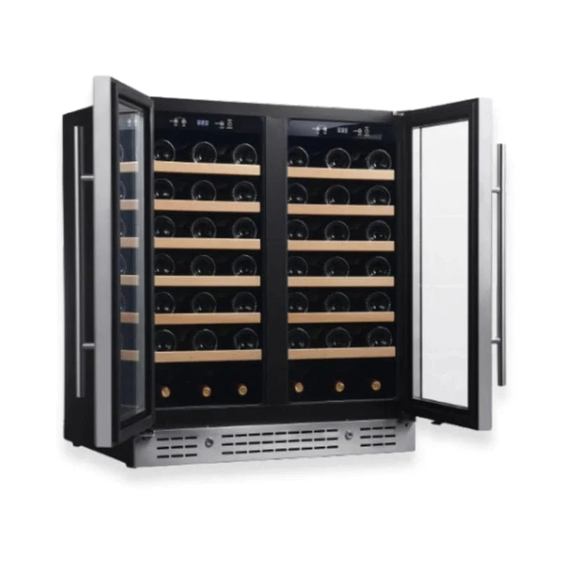 Kingsbottle Residential Under Island 36" Dual Zone Wine Fridge with Glass Door | Perfect for Renovations