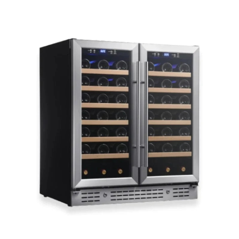 Kingsbottle Residential Under Island 36" Dual Zone Wine Fridge with Glass Door | Perfect for Renovations