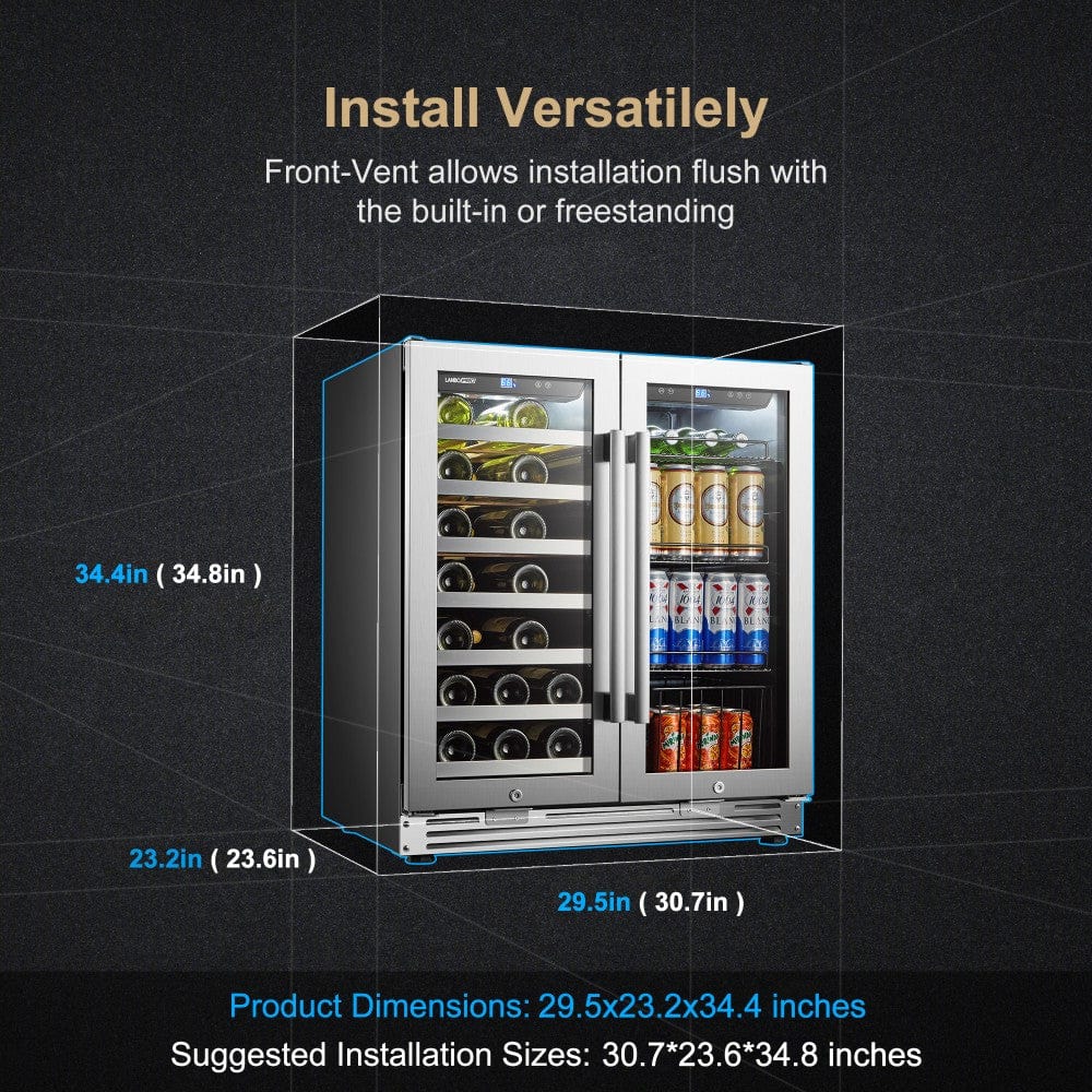 Lanbo Residential LanboPro 30 Inch Wine and Beverage Cooler - LP66B