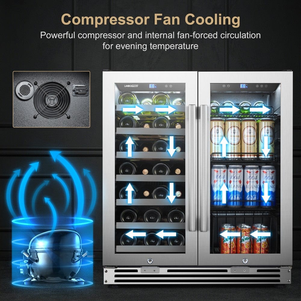 Lanbo Residential LanboPro 30 Inch Wine and Beverage Cooler - LP66B