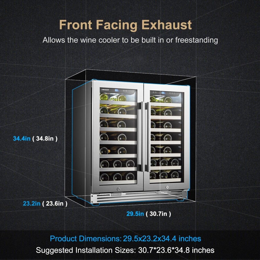 Lanbo Residential LanboPro 62 Bottle Dual Door Wine Cooler - LP66D