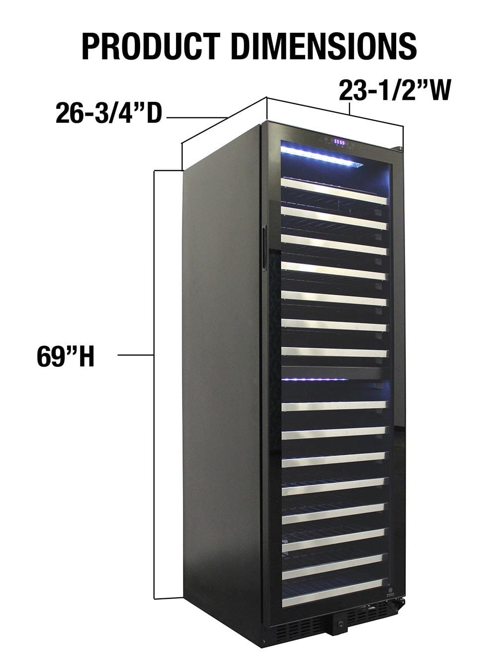 Vinotemp Residential Vinotemp Butler 155 Bottle Dual Zone 24" Wine Fridge Black EL-142TSST