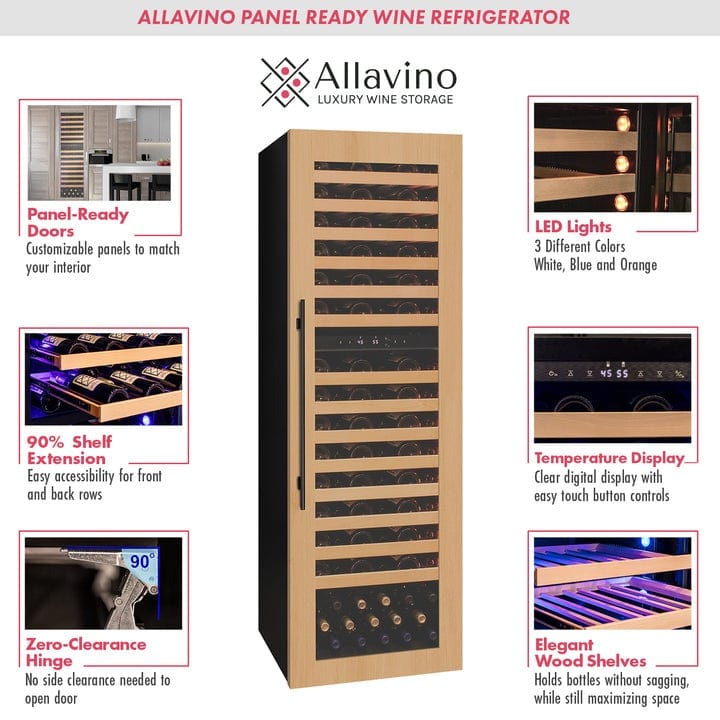 Allavino Residential 101 Bottle Dual Zone Panel Ready Wine Refrigerator VCWR-101PRD-2R