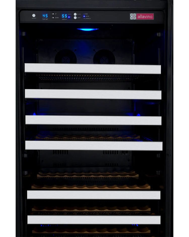 Allavino Residential 24" Wide FlexCount II Tru-Vino 128 Bottle Single Zone Stainless Steel Left Hinge Wine Refrigerator