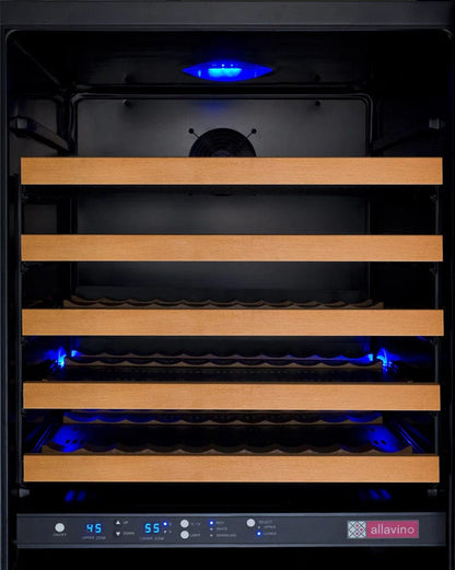 Allavino Residential 24" Wide FlexCount II Tru-Vino 172 Bottle Dual Zone Black Right Hinge Wine Refrigerator VSWR172-2BR20