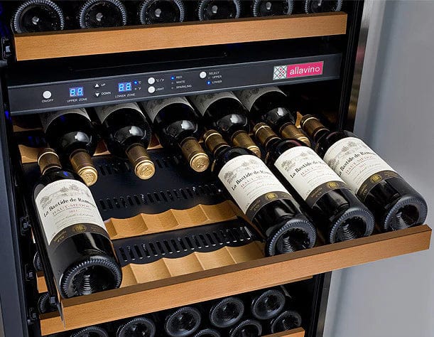 Allavino Residential 24" Wide FlexCount II Tru-Vino 172 Bottle Dual Zone Black Right Hinge Wine Refrigerator VSWR172-2BR20