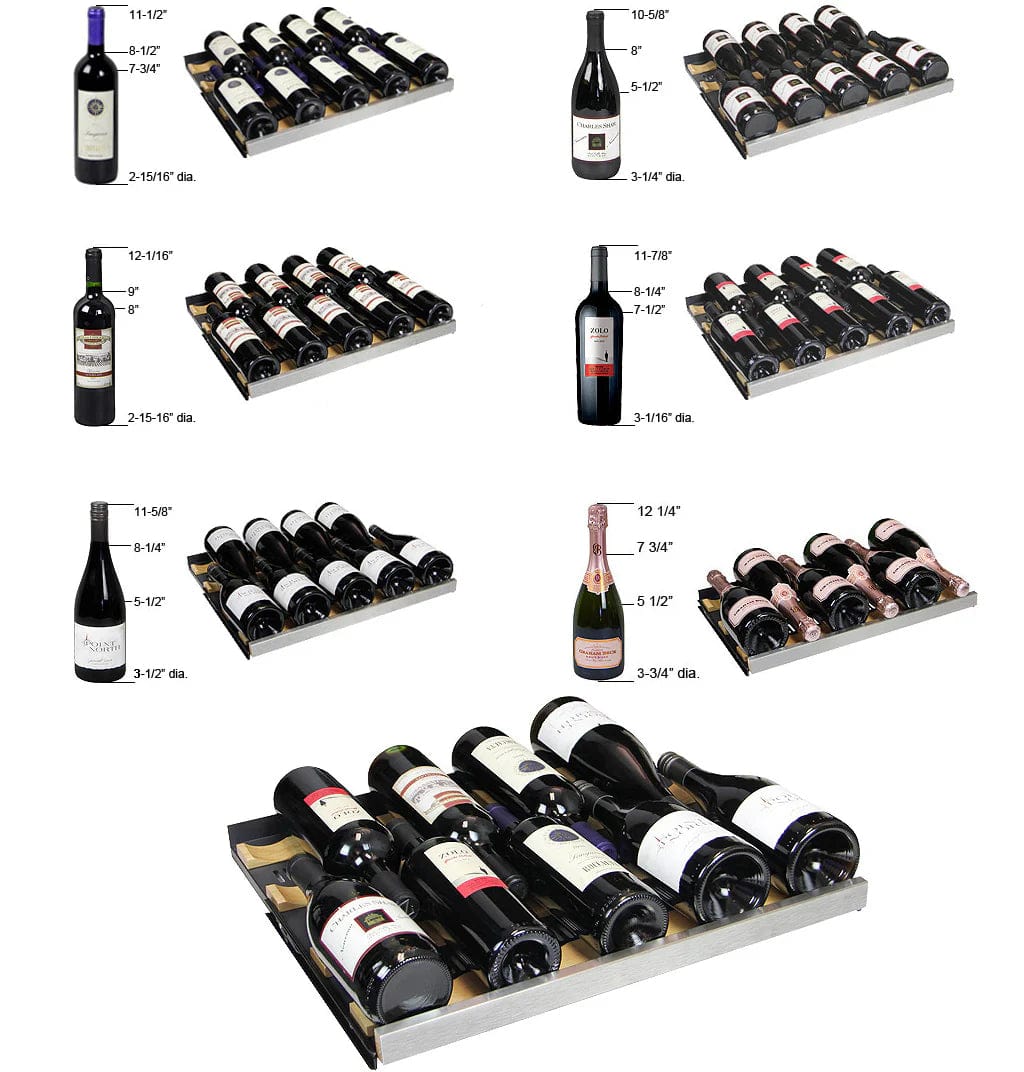 Allavino Residential 24" Wide FlexCount II Tru-Vino 177 Bottle Single Zone Black Left Hinge Wine Refrigerator VSWR177-1BL20