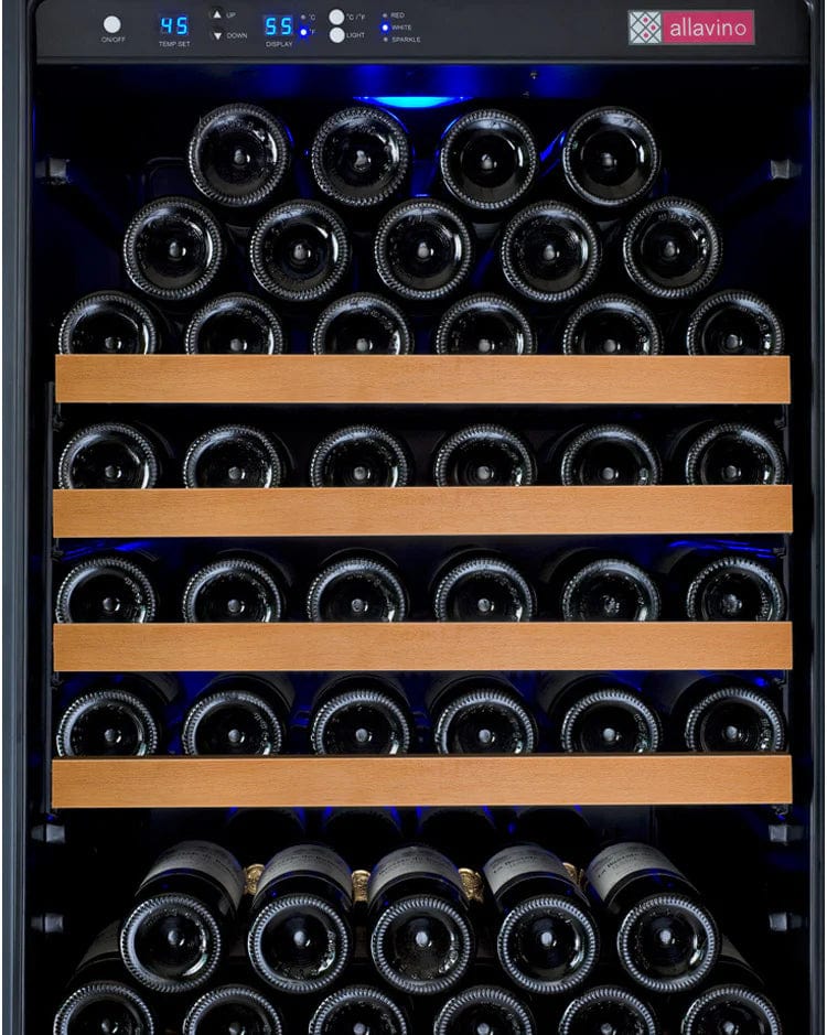 Allavino Residential 24" Wide FlexCount II Tru-Vino 177 Bottle Single Zone Black Left Hinge Wine Refrigerator VSWR177-1BL20