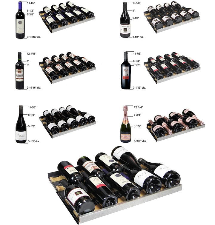 Allavino Residential 24" Wide FlexCount II Tru-Vino 177 Bottle Single Zone Black Right Hinge Wine Refrigerator VSWR177-1BR20