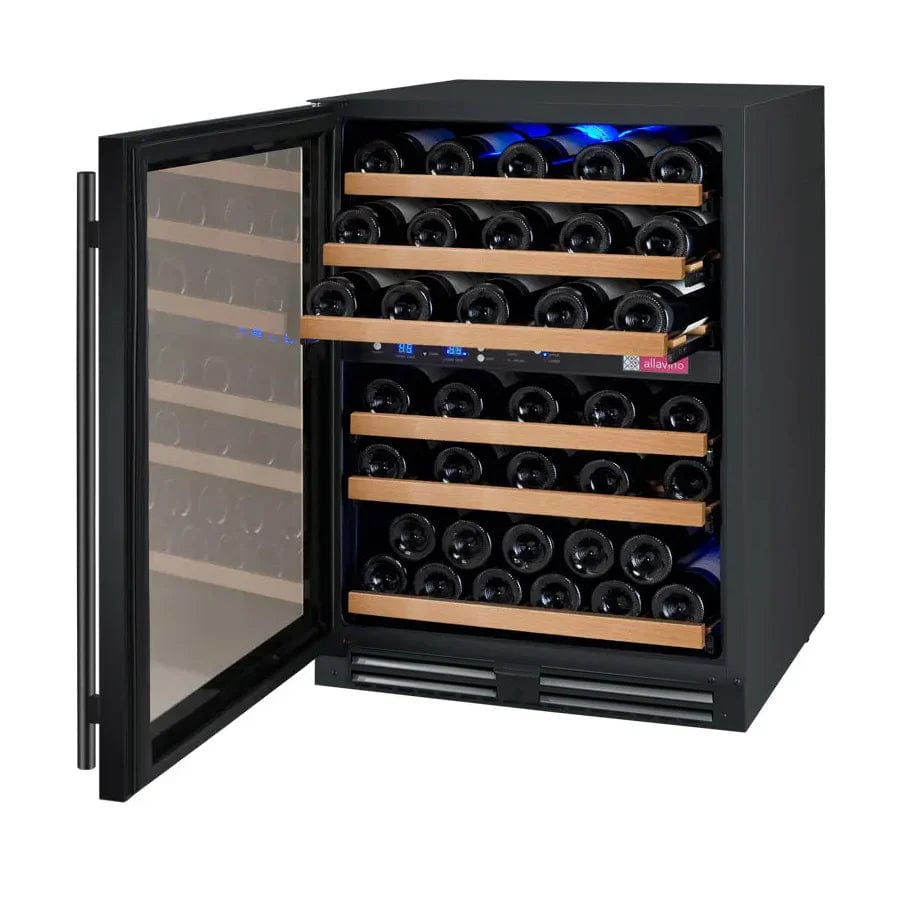 Allavino Residential 24" Wide FlexCount II Tru-Vino 56 Bottle Dual Zone Black Left Hinge Wine Refrigerator VSWR56-2BL20