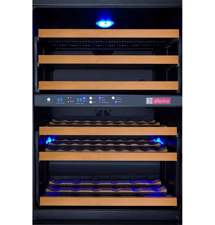 Allavino Residential 24" Wide FlexCount II Tru-Vino 56 Bottle Dual Zone Black Left Hinge Wine Refrigerator VSWR56-2BL20