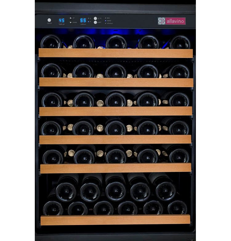 Allavino Residential 24" Wide FlexCount II Tru-Vino 56 Bottle Single Zone Black Left Hinge Wine Refrigerator VSWR56-1BL20