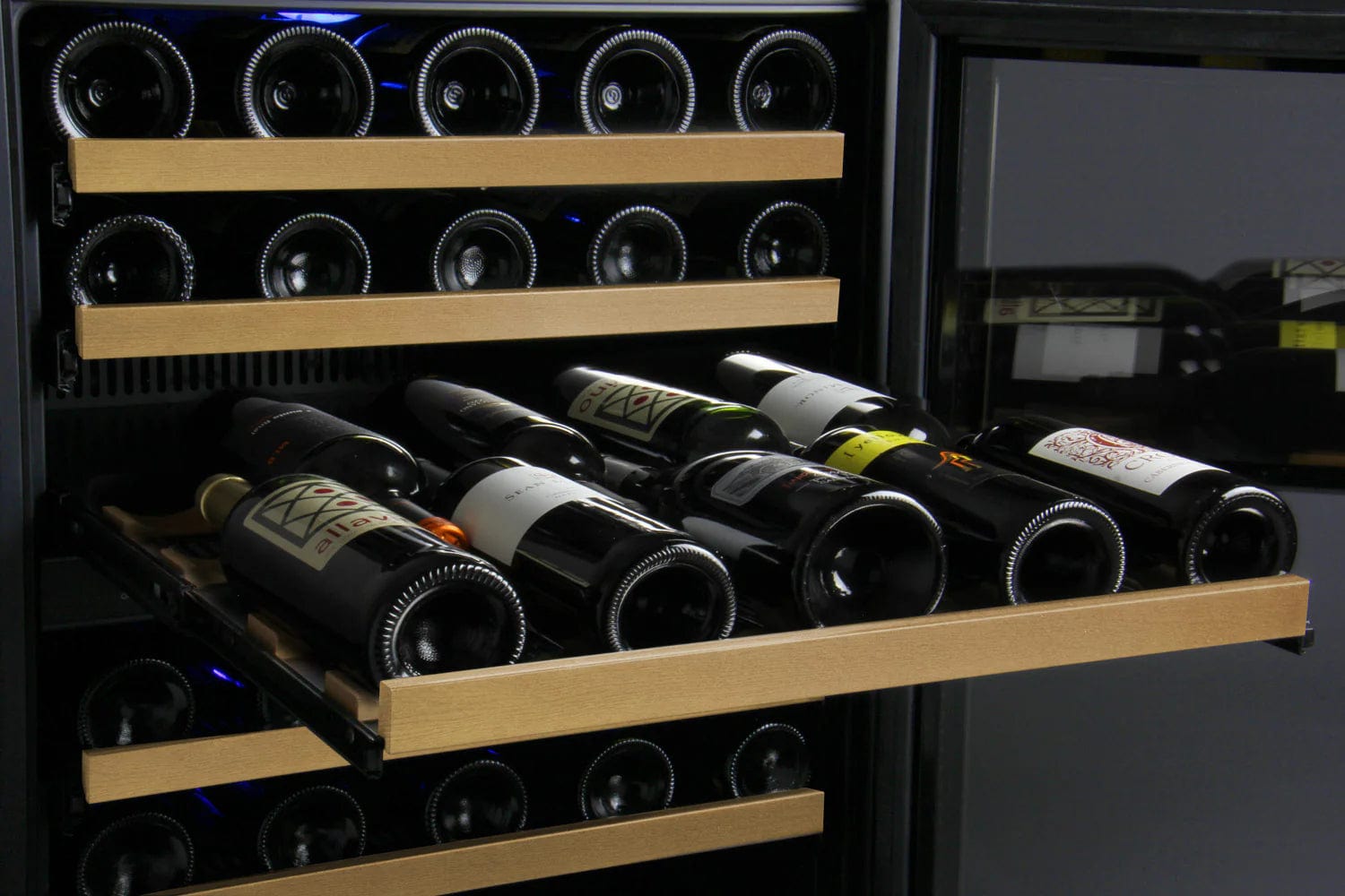 Allavino Residential 24" Wide FlexCount II Tru-Vino 56 Bottle Single Zone Black Left Hinge Wine Refrigerator VSWR56-1BL20