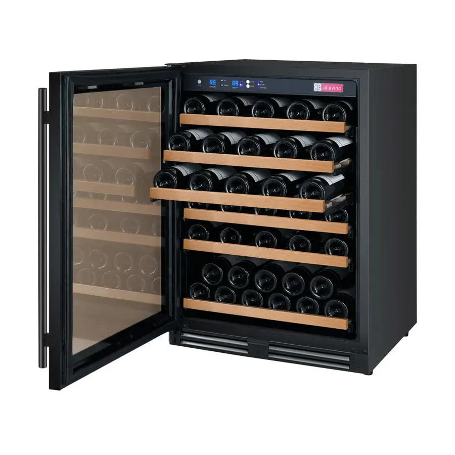 Allavino Residential 24" Wide FlexCount II Tru-Vino 56 Bottle Single Zone Black Left Hinge Wine Refrigerator VSWR56-1BL20