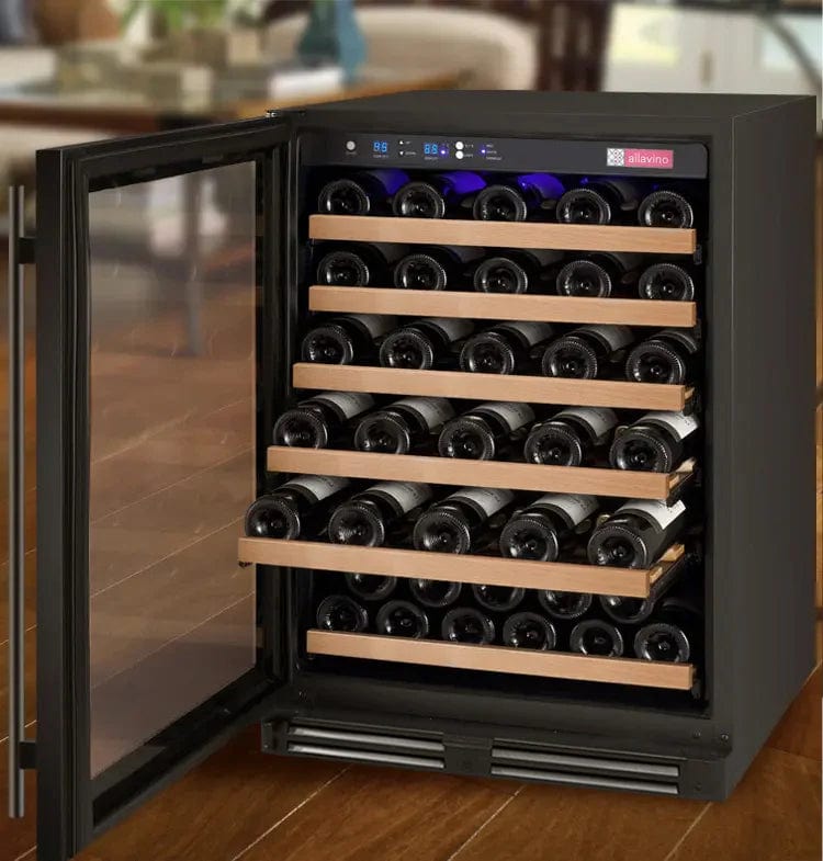 Allavino Residential 24" Wide FlexCount II Tru-Vino 56 Bottle Single Zone Black Left Hinge Wine Refrigerator VSWR56-1BL20
