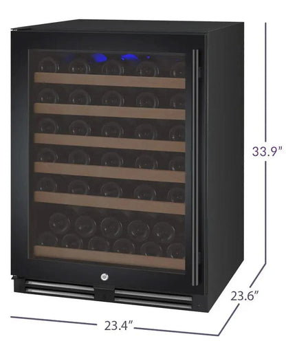 Allavino Residential 24" Wide FlexCount II Tru-Vino 56 Bottle Single Zone Black Left Hinge Wine Refrigerator VSWR56-1BL20
