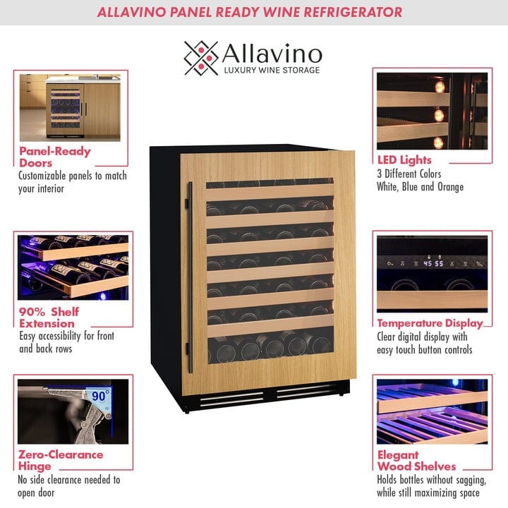 Allavino Residential 24" Wide Single Zone Panel Ready Wine Refrigerator VCWR-24PRS-1R