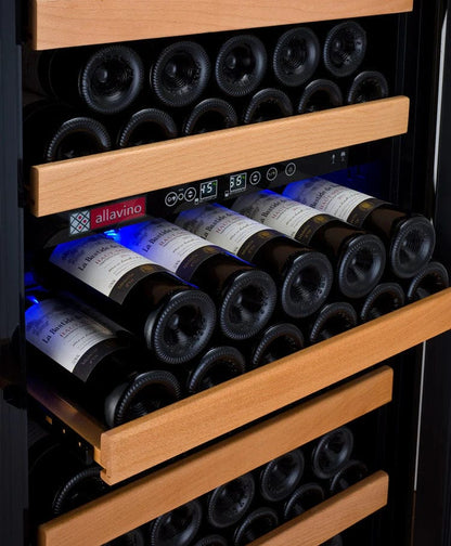 Allavino Residential 24" Wide Vite II Tru-Vino 99 Bottle Dual Zone Black Right Hinge Wine Refrigerator YHWR99-2BR20
