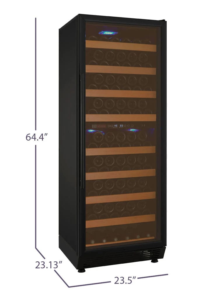 Allavino Residential 24" Wide Vite II Tru-Vino 99 Bottle Dual Zone Black Right Hinge Wine Refrigerator YHWR99-2BR20