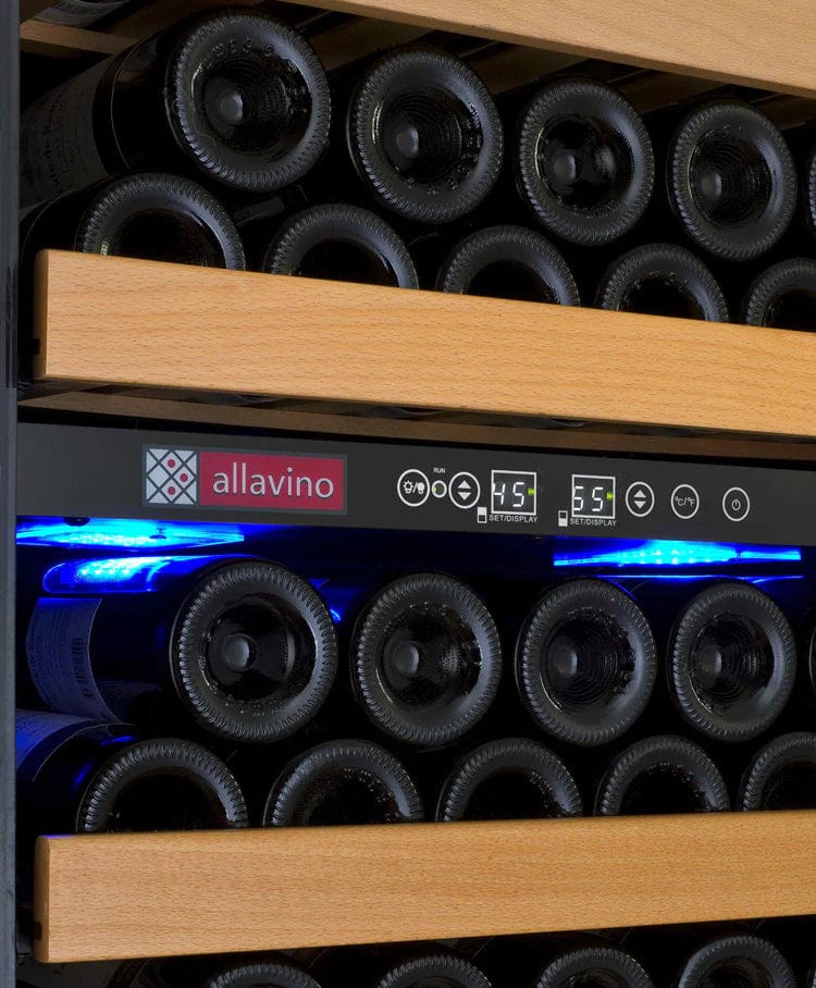 Allavino Residential 24" Wide Vite II Tru-Vino 99 Bottle Dual Zone Black Right Hinge Wine Refrigerator YHWR99-2BR20