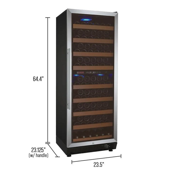 Allavino Residential 24" Wide Vite II Tru-Vino 99 Bottle Dual Zone Stainless Steel Right Hinge Wine Refrigerator YHWR99-2SR20