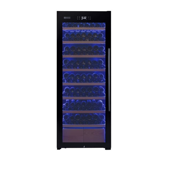 Allavino Residential 29" Wide 248 Bottle Single Zone Black Glass Left Hinge Wine Refrigerator with Display Shelving KWR248S-1BGL