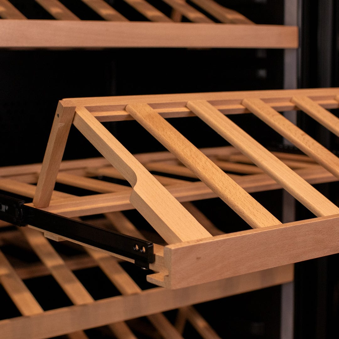 Allavino Residential 29" Wide 248 Bottle Single Zone Black Glass Wine Refrigerator with Display Shelving