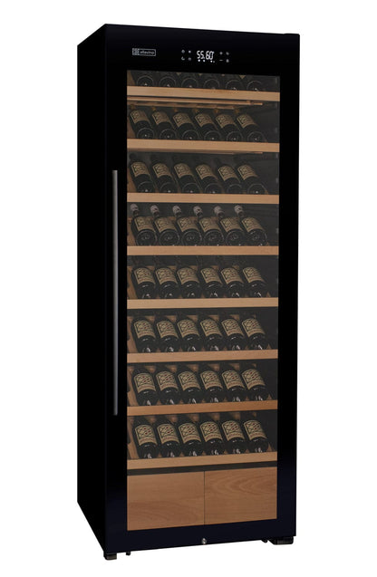 Allavino Residential 29" Wide 248 Bottle Single Zone Black Glass Wine Refrigerator with Display Shelving
